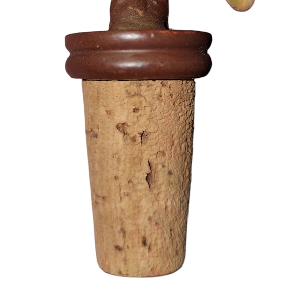 Metal Fall Maple Leaf Pair Of Wine Bottle Cork Taper Candle Holders 6"X7.5"X2.5" - Picture 4 of 8